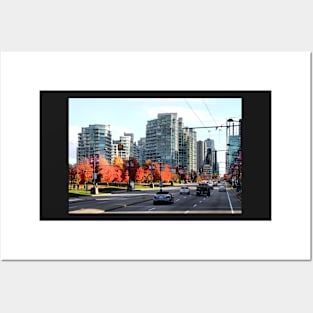 Autumn in Downtown Vancouver, Canada Posters and Art